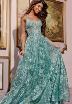 A Line Beaded Long Dress 42199