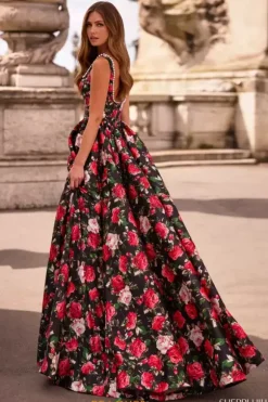 A Line Floral Long Dress 57725