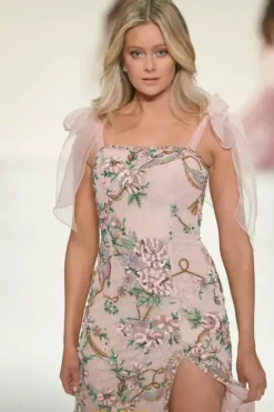 Beaded Long Fitted Dress 57602