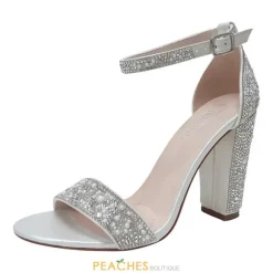 Celina-29B White Heels by Blossom Footwear