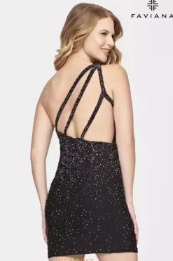 Charmeuse Fitted Short Dress S10700