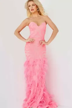Feather Mermaid Long Dress 07425