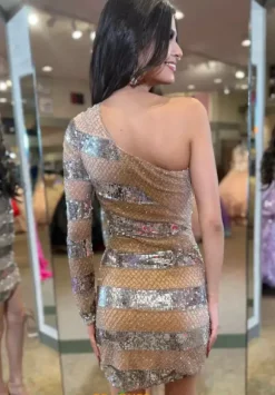 Fitted sequins Short Dress 1186