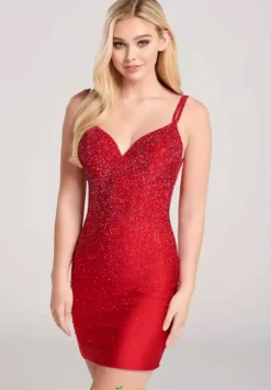 Fitted Short Beaded Dress EW22036S