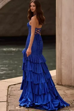 Halter Neckline Satin Dress 57618