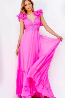 Lace Up Back A Line Dress 23322