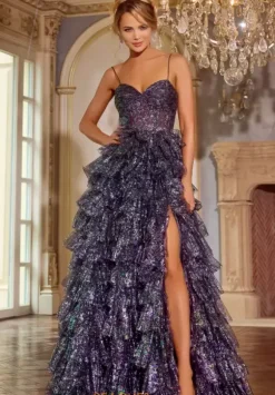 Long A Line Glitter Dress 39305