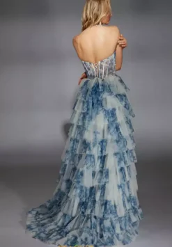 Long Halter Neckline Corset Dress 61730