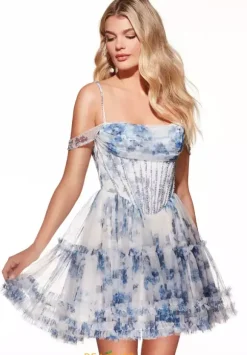 Off The Shoulder A Line Short Dress 30048