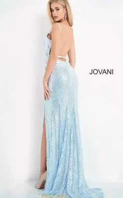 Open Back Fitted Sequins Dress 1012