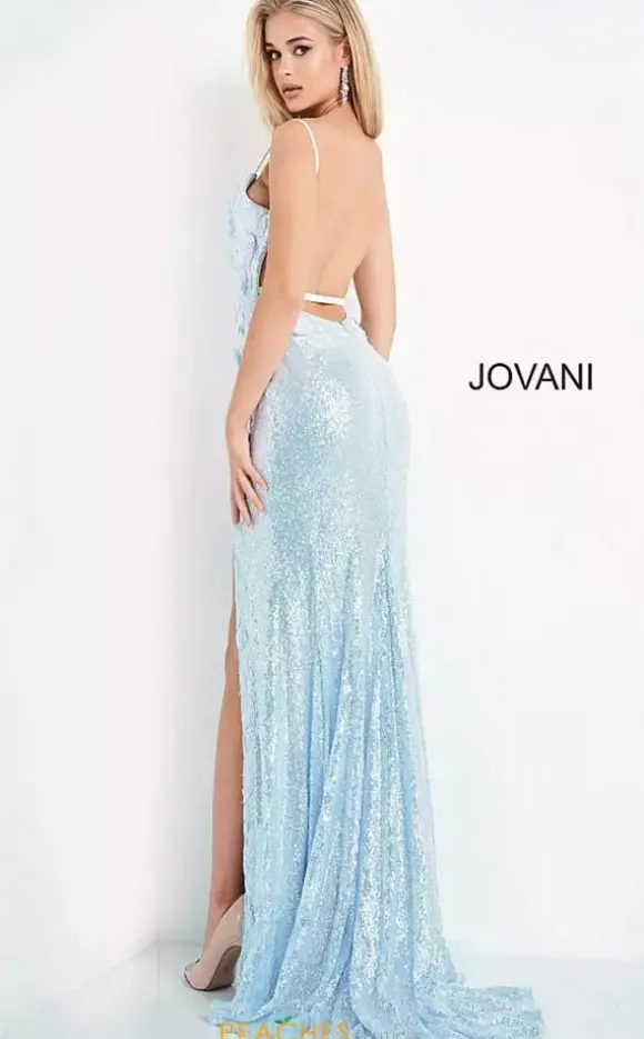 Open Back Fitted Sequins Dress 1012