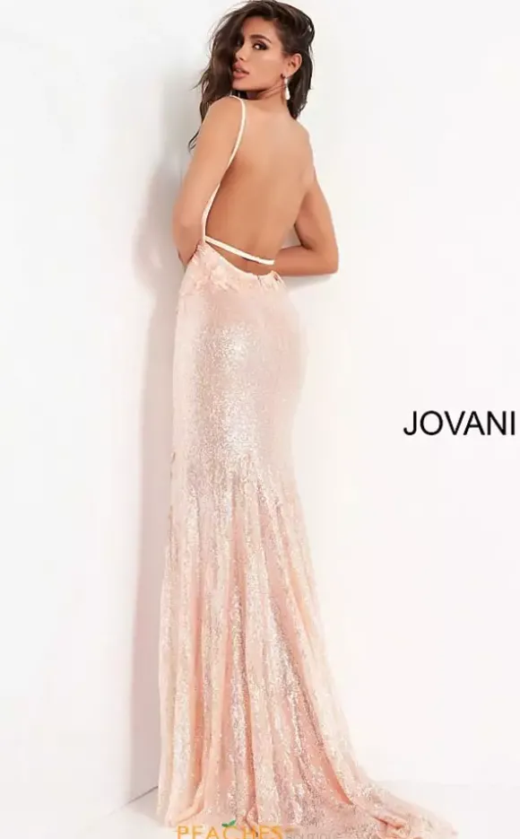 Open Back Fitted Sequins Dress 1012