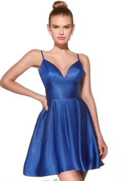 Satin A Line Short Dress 30062