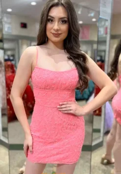 Scoop Neckline Open Back Fitted Dress 4660