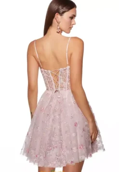 Short A Line Applique Dress 30003