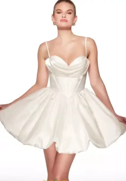 Short A Line Satin Dress 30012