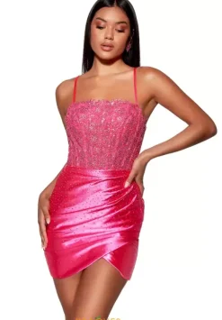 Short Beaded Corset Dress 40092