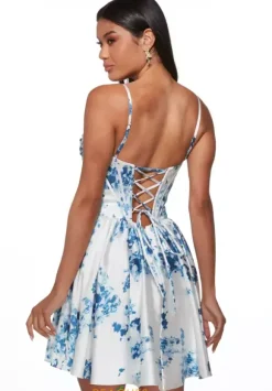 Short Satin A Line Dress 30059