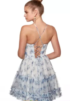 Short V Neck A Line Dress 30057