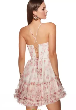 Short V Neck A Line Dress 30057