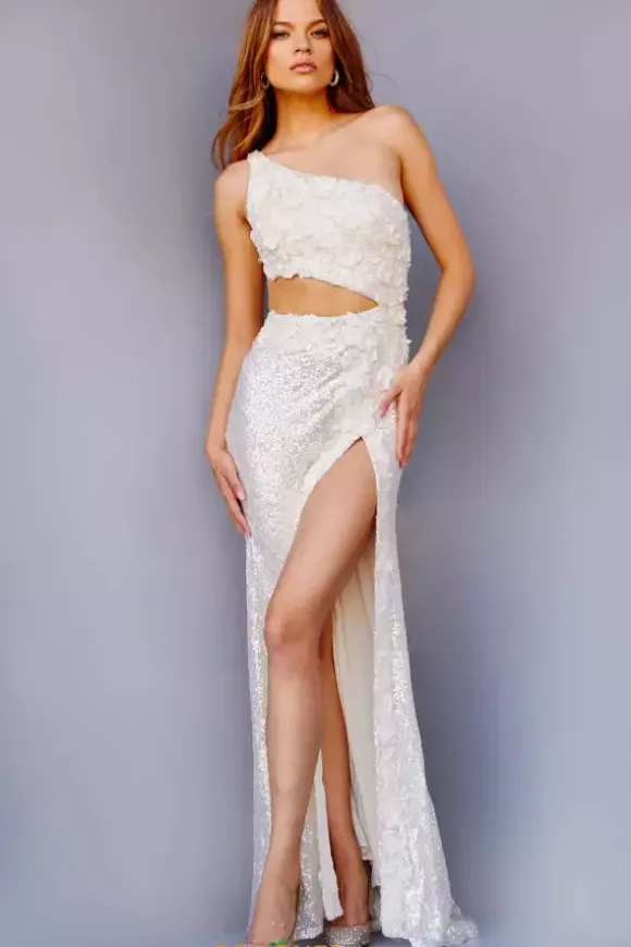 Single Shoulder Fully Beaded Dress 23789