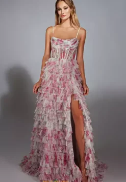 Slit Scoop Neckline Long Dress 61732