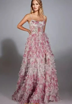 Slit Scoop Neckline Long Dress 61732