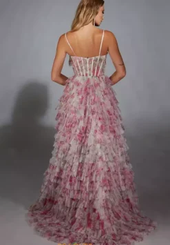 Slit Scoop Neckline Long Dress 61732