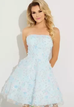 Strapless A Line Glitter Dress 1215