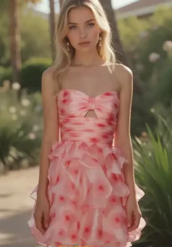 Strapless A Line Short Dress 30023