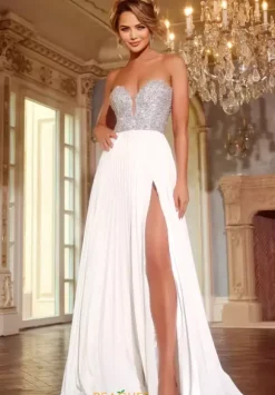 Strapless Chiffon A Line Dress 42638