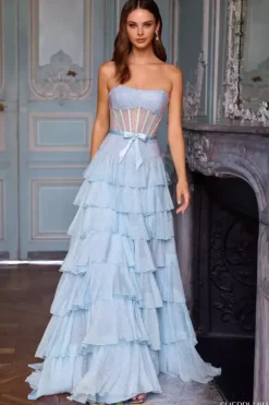 Strapless Corset A Line Dress 57739