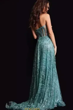Strapless Glitter Long Dress 36736