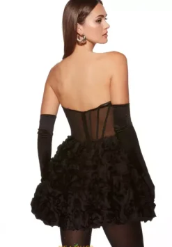 Strapless Scoop Neckline Short Dress 30077