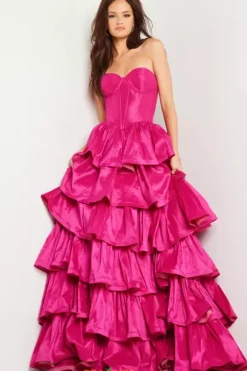 Strapless Taffeta Long Dress 36619