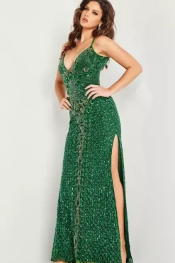V Neck Fully Beaded Dress 36643