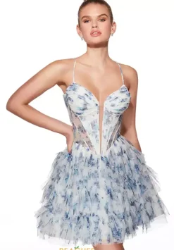 V Neckline A Line Dress 30078