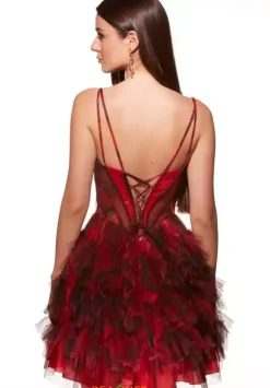 V Neckline A Line Dress 30078