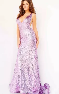 V Neckline Sequins Dress 23079