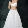 White Tulle Drawstring Slip Floor Length Size 90