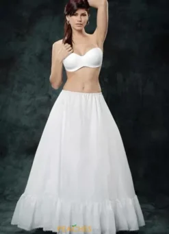 White Tulle Drawstring Slip Floor Length Size 90